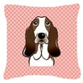 thumbnail image 2 of Caroline's Treasures BB1181PW1818 Checkerboard Blue Basset Hound Canvas Fabric Decorative Pillow , 18H x18W, multicolor, 2 of 3