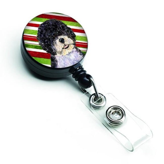 Carolines Treasures SS4559BR Portuguese Water Dog Candy Cane Holiday Christmas Retractable Badge Reel