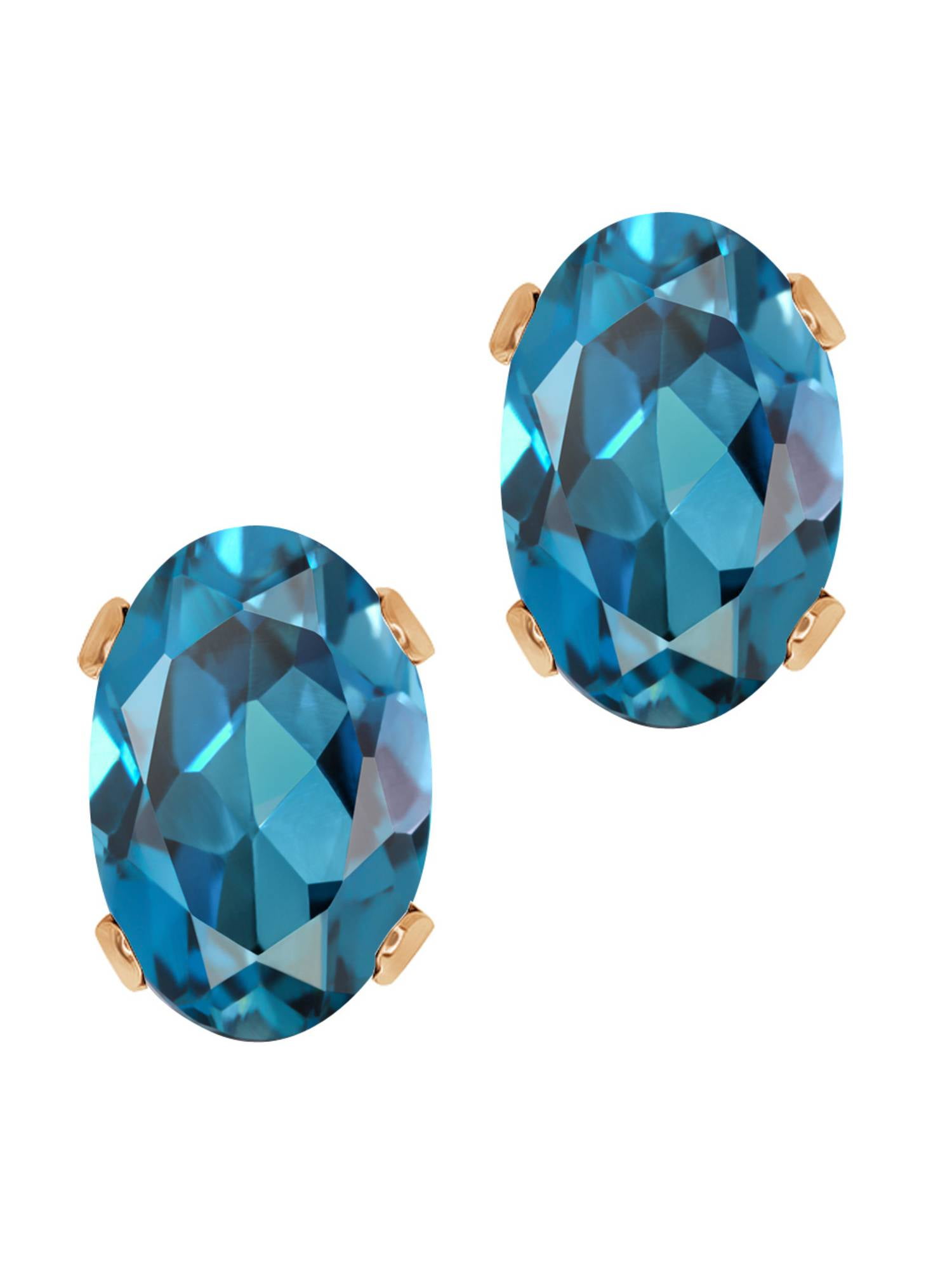 1.10 Ct Oval Shape White Topaz 925 Silver Stud Earrings