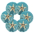 thumbnail image 2 of Haosy Set of 6 Drink Woven Coaster with Holder Heat Resistant Non-Slip Bar Coasters 4 Inches Starfish with Sunglasses, 2 of 7