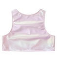 thumbnail image 3 of iixpin Big Girls Shiny Metallic Camisole Tank Tops Jazz Hip Hop Dance Costume Party Fancy Vest Tee Pink 7-10, 3 of 7