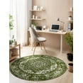 thumbnail image 3 of Unique Loom Richmond Collection Area Rug - Medallion (3' 3" Round Green/Ivory), 3 of 6