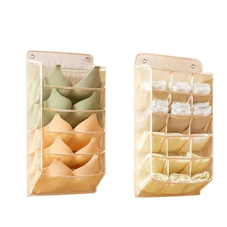 15/5 Grids Bra Underwear Compartment Bag Wardrobe Socks Garments Holder Bag Wall Hanging Clothes Storage Box Hanger BagA