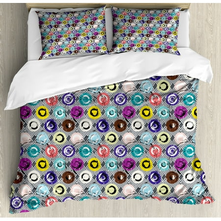 Abstract Duvet Cover Set King Size Modern Grunge Geometric Circles Stripes Splashes On Chevron Trippy Background Decorative 3 Piece Bedding With 2 Pillow Shams Multicolor By Ambesonne Com - Multicolor Chevron Stripe Bedding Abstract Duvet Cover Set King Size Modern Grunge Geometric Circles Stripes Splashes On Chevron Trippy Background Decorative 3 Piece Bedding With 2 Pillow Shams Multicolor By Ambesonne Com - Multicolor Chevron Stripe Bedding