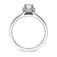 thumbnail image 2 of Charles & Colvard 14K White Gold Moissanite 6x4mm Emerald Halo Ring-Size 8 0.68cttw DEW, 2 of 5