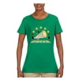 thumbnail image 2 of Wild Bobby All Star Cheerleading Megaphone Girl Sports Women Graphic Tee, Kelly, Small, 2 of 5
