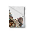 thumbnail image 2 of Grunge Soft Flannel Fleece Throw Blanket, Patterned Head of a Monkey on the Grunge Background Totem Illustration, Cozy Plush for Indoor and Outdoor Use, 50" x 70", Teal and Brown, by Ambesonne, 2 of 5