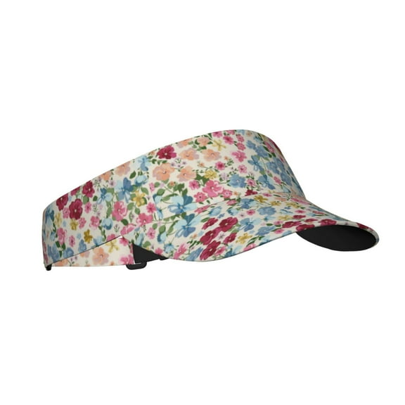 Balery Trendy Floral Design Sport Wear Athletic Visor Sun Sports Visor Hat Visor Adjustable Cap for Women and Men (One Size)