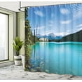 thumbnail image 5 of Ambesonne Landscape Shower Curtain, Canadian Lake Castle, 69"Wx75"L, Turquoise Green, 5 of 5