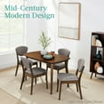 thumbnail image 3 of Best Choice Products 5-Piece Compact Wooden Mid-Century Modern Dining Set w/ 4 Chairs, Padded Seat & Back - Walnut/Charcoal, 3 of 8