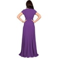 thumbnail image 6 of KOH KOH Long V-Neck Flowy Cap Short Sleeve V-Neck Bridesmaid Wedding Guest Party Formal Summer Sundress Tall Gown Maxi Dress Dresses For Women Lavender Purple X-Small US 2-4 NT074, 6 of 7