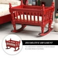 thumbnail image 2 of EIGTHTAIL Adorable Berceau Miniature Mobilier Simulé Simulation Poupée Bébé Berceau Enfants Joue Couleur Enfant en Bois Rouge, 2 of 6