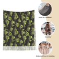 thumbnail image 6 of Cauagu Light Green Excavator Print Women Wrap Shawl tassels Scarves Retro Scarf 77.6"X28.3", 6 of 8
