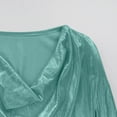 thumbnail image 4 of LNWUY Cowl Neck Tops for Women Trendy Draped Long Sleeve Velvet Top Elegant Fall Spring Tunic Shirt Casual Dressy Blouses Blue S, 4 of 6
