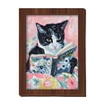 thumbnail image 2 of Reading Cats Mini Framed Wall Art – Floral Cat Print Wood Decor,C, 2 of 6