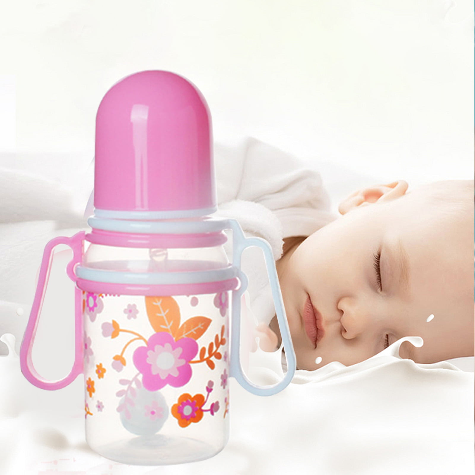 Wide Mouth Baby Infant Feeder Feeding Bottle with Handles and Gravity Ball 