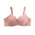 thumbnail image 1 of 1/2 cup thin lace bra women's adjustable upper support gathered underwear, 1 of 6