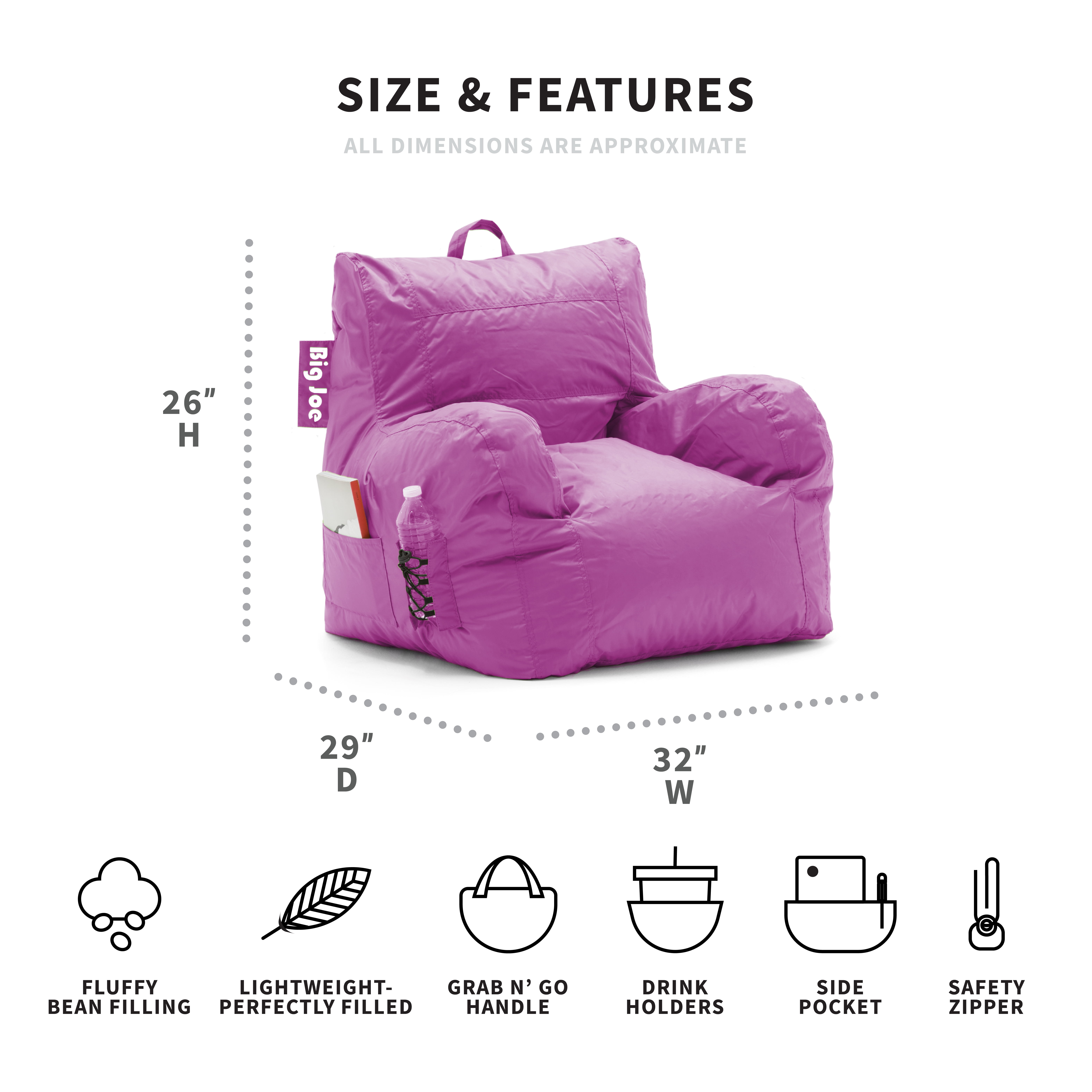 Big Joe® Square Outdoor Bean Bag Pillow