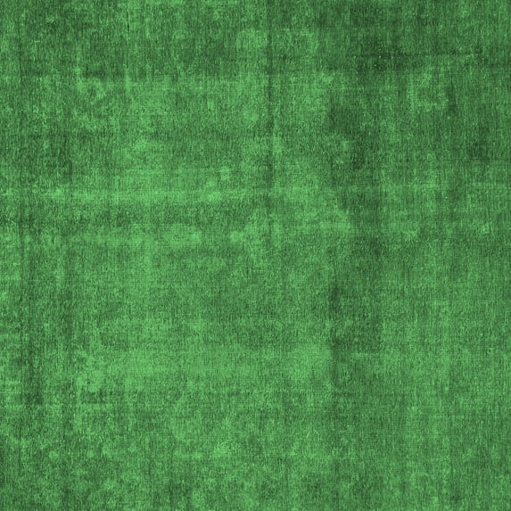 Ahgly Company Indoor Square Abstract Emerald Green Modern Area Rugs, 7' Square