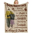 thumbnail image 1 of LHSHID Gifts for Him Her Wife Husband Men Wedding Anniversary Blanket Gifts Happy Anniversary Marriage Gifts Anniversary Decorations Blanket for Couple Dad Mom Girlfriend Boyfriend 30x40in, 1 of 5