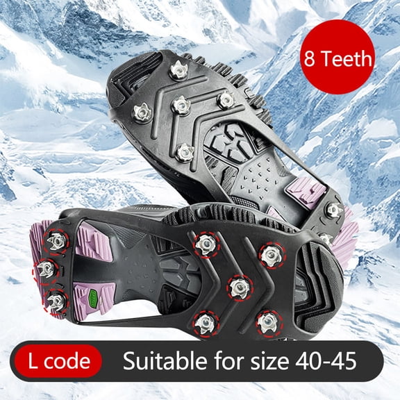 Msgweeeg Snowshoes for Women Ice Cleats 8-Point Outdoor Snow Grips for Hiking Mountaineering and Climbing