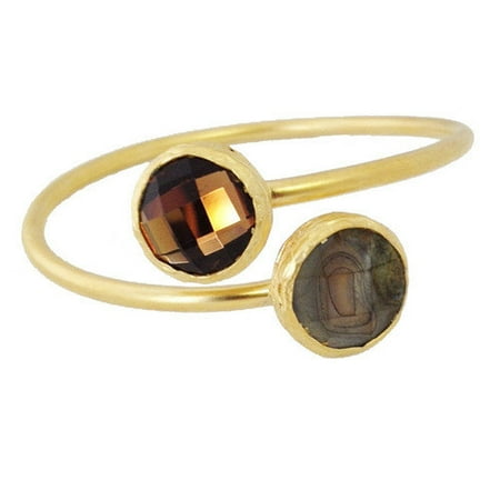 Helene Jewels Double Stone Bangle Bracelet