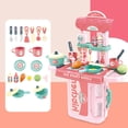 thumbnail image 3 of Juego de tocador de plástico 3 en 1, Maleta de maquillaje roja, tocador para niños, juego de juguetes para mayores de 3 años, 3 of 9