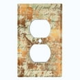 thumbnail image 2 of Metal Light Switch Plate Outlet Cover (Letter Autumn Copper Leaves Damask LET017), 2 of 13