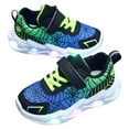thumbnail image 5 of newwalpole Boys Girls Light Up Sneakers Breathable LED Cute Cartoon Dual Hook and Loops Canvas Walking Tennis Shoes for Toddler Little Kids Blue for Size 9, 5 of 6