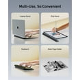 thumbnail image 5 of 3 in 1 Silicone Laptop Stand, Keyboard Riser for Ergonomic Typing/Reading, Portable Laptop Cooling Stand, for Home Office School and Travel, Oval Base, Midnight, 5 of 5