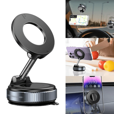 2025 Upgraded Vacuum Magnetic Car Phone Holder 360° Reinforced Ultra Suction Cup Phone Mount for MagSafe Cell Phone Holders for Your Car/Gym/Mirror Mount for iPhone & Android