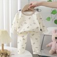 thumbnail image 2 of masbird Toddler Baby Boy Girl Pajamas Set Kids Sleepwear 2 Pcs Pjs Long Sleeve Top and Pants Jammies Sets Fall Winter for 6-12 Months 12-24 Months 2 3 4 5 6 7 8 9 T Children(Khaki,12-18 M), 2 of 4