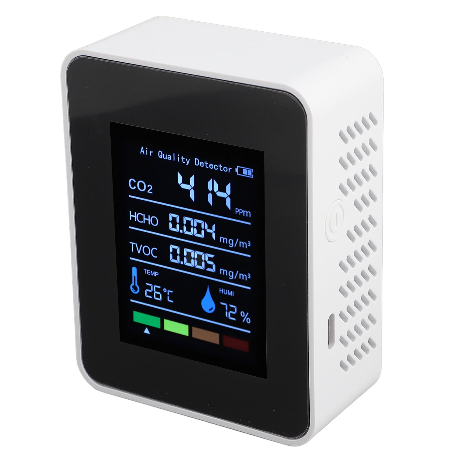 M Buder Portable Air Quality Detector CO2 TVOC HCHO Humidity Temperature 5 in 1 Multifunctional Indoor Air Quality Tester Meter, LCD Display, Carbon Dioxide Monitor for Home Office, White
