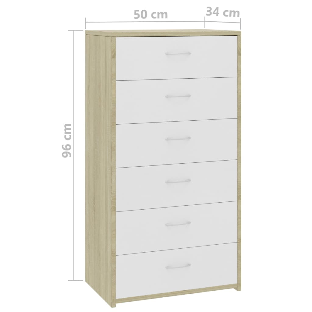 Kepooman Modern Sideboard with 6 Drawers, Buffet Storage Side Cabinet Dresser Organiser for Living Room Kepooman Modern Sideboard with 6 Drawers, Buffet Storage Side Cabinet Dresser Organiser for Living Room