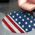 thumbnail image 4 of American Flag Blue Red White Round Carpet Circle Rug Outdoor Patio Area Rug Washable Large Area Rugs Hallway Room Decor Fitness Mats, 4 of 8