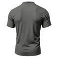 thumbnail image 5 of Fabrcox Mens Shirts Short Sleeve Lace Up V Neck T Shirts for Men Regular Fit Breathable Lightweight Workout Mens Summer Shirt Gray S, 5 of 7