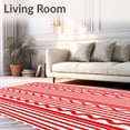 thumbnail image 2 of ODIKA 4'x6' Machine Washable Non-Slip Area Rug, Cane Stripe Holiday Entrance with Peppermint Swirl High Traffic Rug with Pad, Red, 618296, 2 of 8