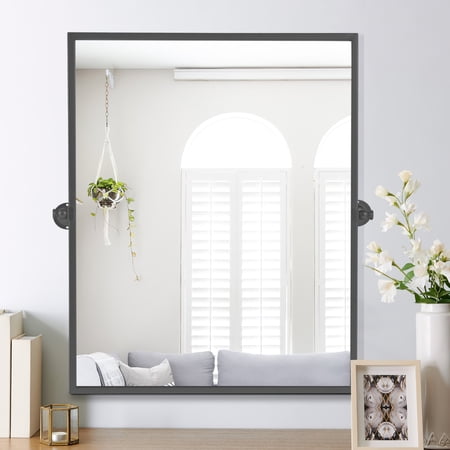 MAYEERTY Arched Wall Mirror Small Arch Mirror Right Angle Mirror 38 x26 Black Iron