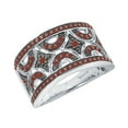 thumbnail image 2 of Sterling Silver with Genuine Red Diamond Geo Design Band Ring, 2 of 4