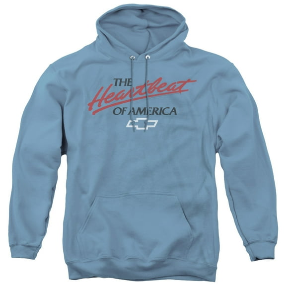 Chevrolet Heartbeat Of America Adult Pullover Hoodie Sweatshirt Carolina Blue