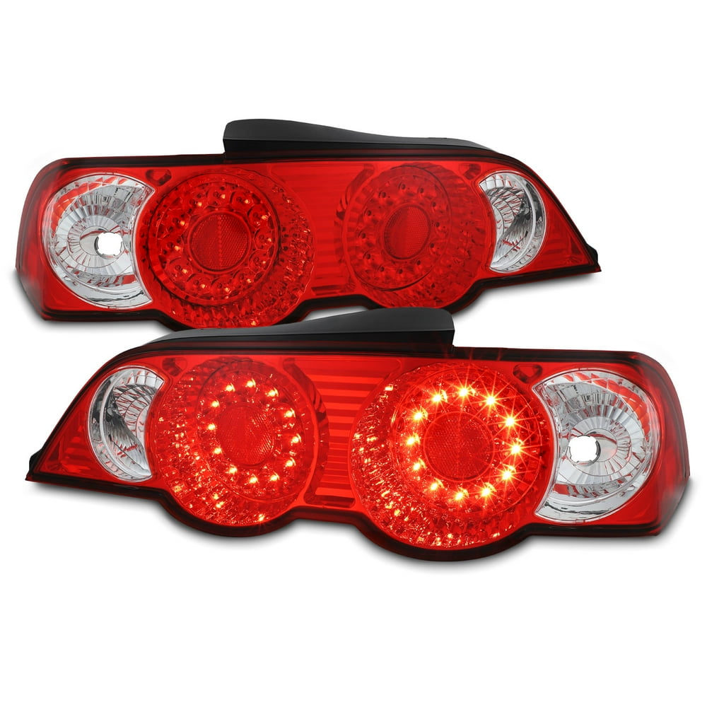Fits 0204 Acura RSX DC5 JDM Red Clear LED Tail Brake Lights Lamp Left