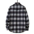 thumbnail image 5 of IROINNID Men's Long Sleeve Shacket Turndown Lapel Mid-Length Jacket Plaid Comfy Flannel Turndown Collar Buttons Coat Shirt, 5 of 5
