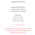 thumbnail image 5 of AGM Battery for Suzuki VL1500 VL1500T Boulevard C90 2005 2006 2007 2008 2009, 5 of 5