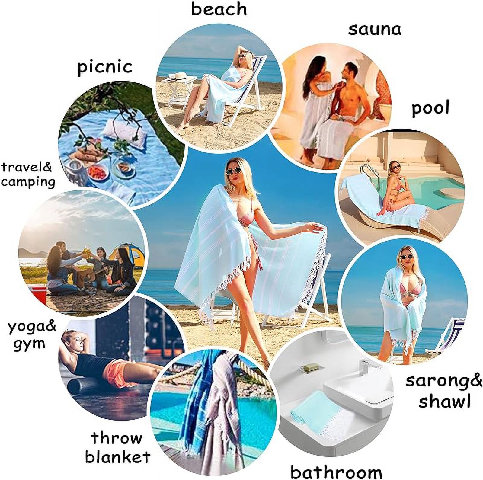 Beach Towel 2 Pack,Sand Free Beach Towels Oversized 39 x 72,Turkish Beach Towel Quick Dry Towel,Lightweight Pool Towels for Adults Travel Towel,Cool Beach Essentials Super Absorbent Towels