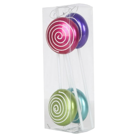 Vickerman 10" Multi-Colored Candy Swirl Lollipop Christmas Ornaments, 4 per Box