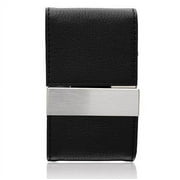 Aeropen Card Case (Black Leather/Metal/Double Magnetic Flap) Model No. CC-34BLK