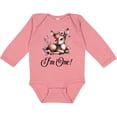 thumbnail image 3 of Inktastic 1st Birthday Cottagecore Baby Girl Deer Girls Long Sleeve Baby Bodysuit, 3 of 5