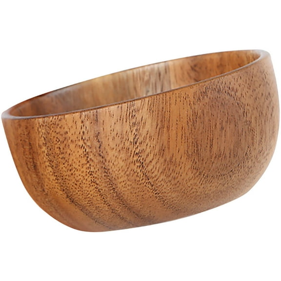 DEEPCRAFF Wood Noodle Bowl Light Brown 1Pack 3.9In Round Japanese Style