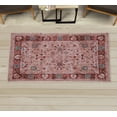 thumbnail image 1 of Floral Decorative Rug, Wide Leaves Romantic Style Swirling Blossoms Daisy Spring Old Times Art, Quality Carpet for Bedroom Dorm and Living Room, 6 Sizes, Pale Salmon Rust Teal, by Ambesonne, 1 of 1