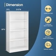thumbnail image 3 of IRONMIX Metal Open Bookshelf, 4-Tier Bookshelf with Adjustable Shelves, White Bookcase Storage Shelf, 59" Bookshelves and Bookcases, Cabint Display Case for Home Office, Library, Living Room, 3 of 16